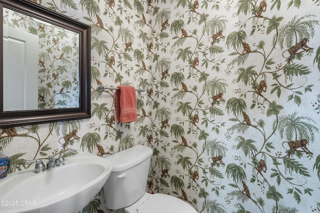 bathroom with toilet and sink