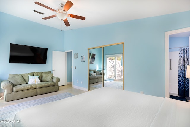 bedroom with ceiling fan