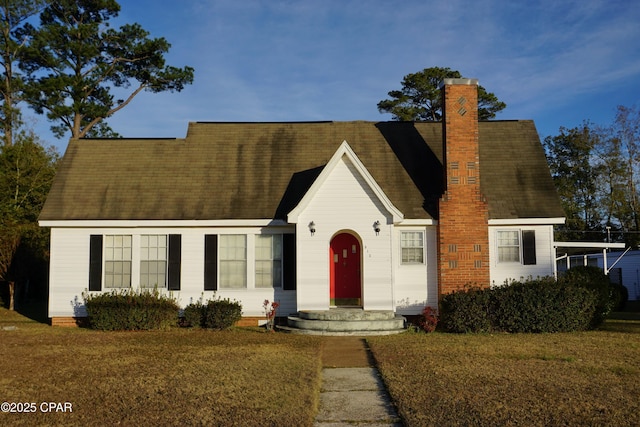 view of front facade with a front yard