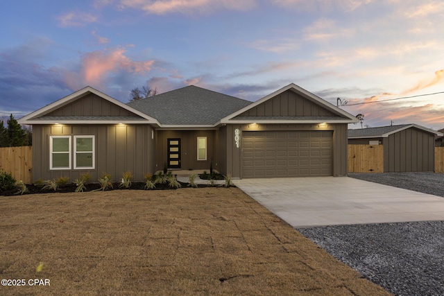 view of front of home featuring a garage