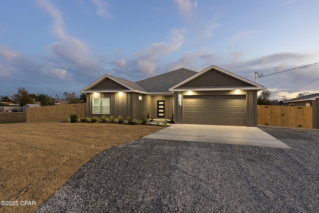 view of front of house with a garage