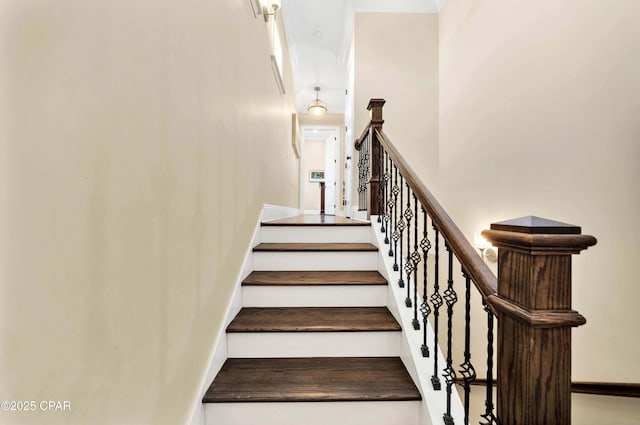 stairs with baseboards