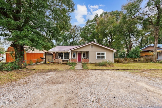 view of single story home