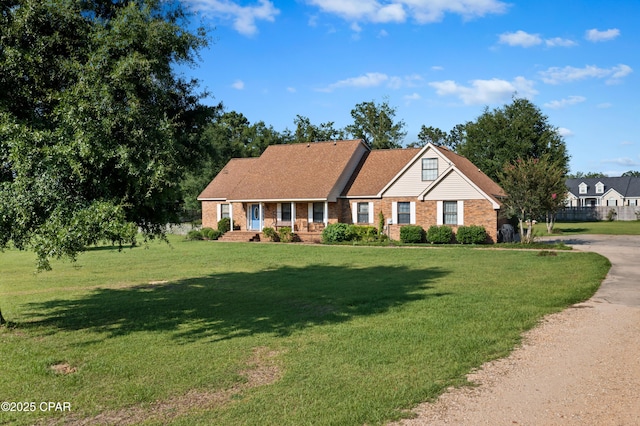 view of front of house with a front yard