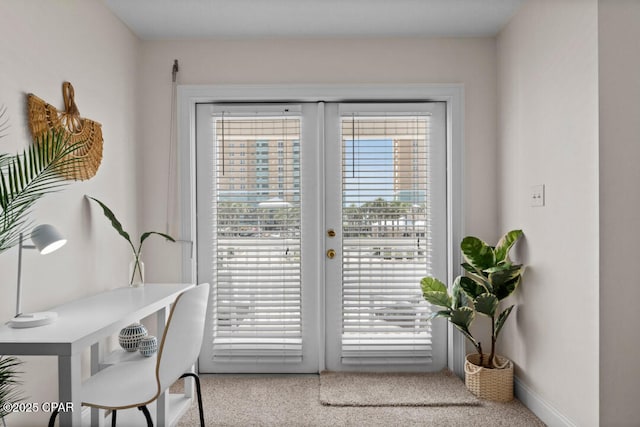 doorway to outside with french doors