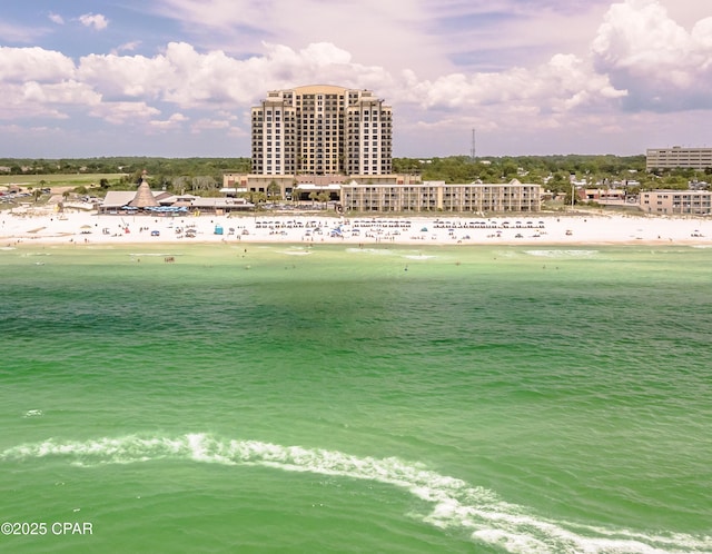 water view featuring a beach view