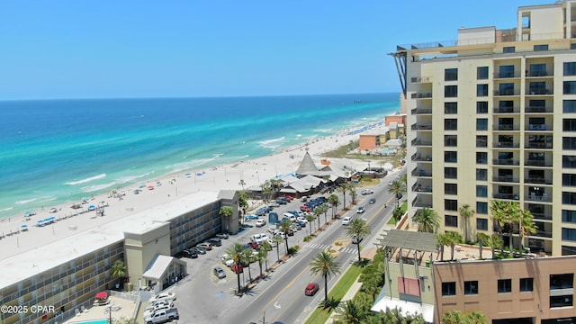 view of water feature featuring a beach view