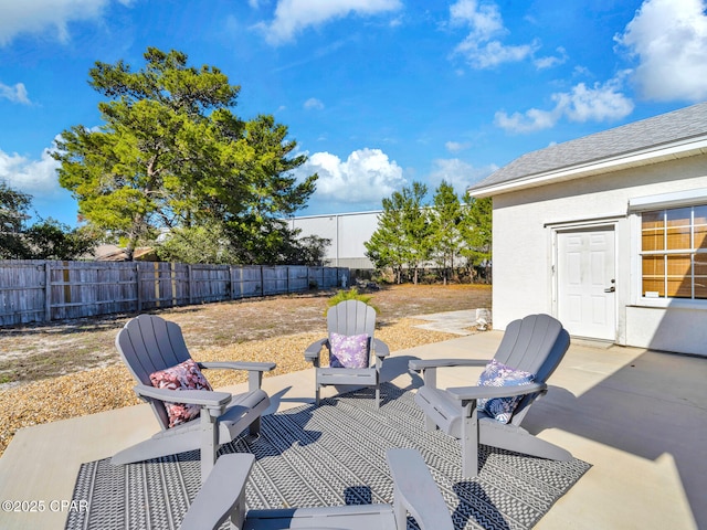 view of patio with a fenced backyard