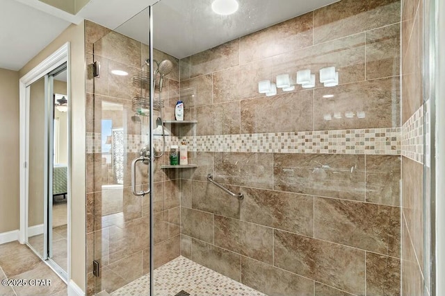 full bathroom with a stall shower