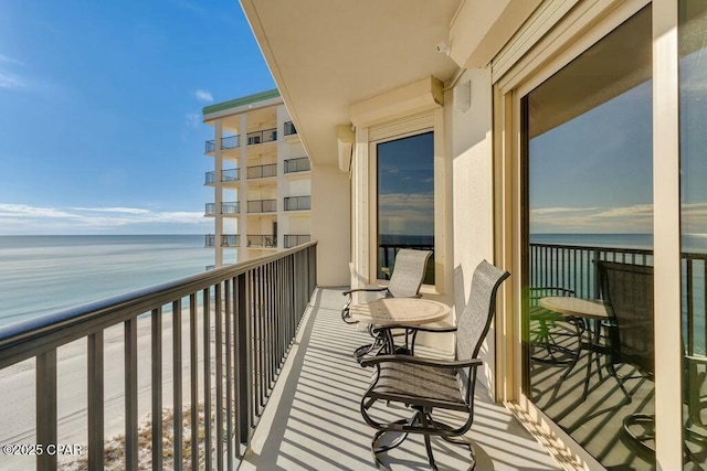 balcony with a water view