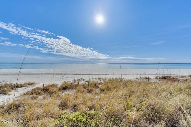 property view of water with a beach view