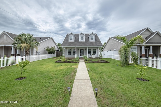 view of front of house featuring a front lawn and a porch