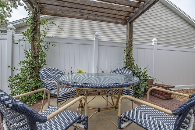 view of patio / terrace with a pergola