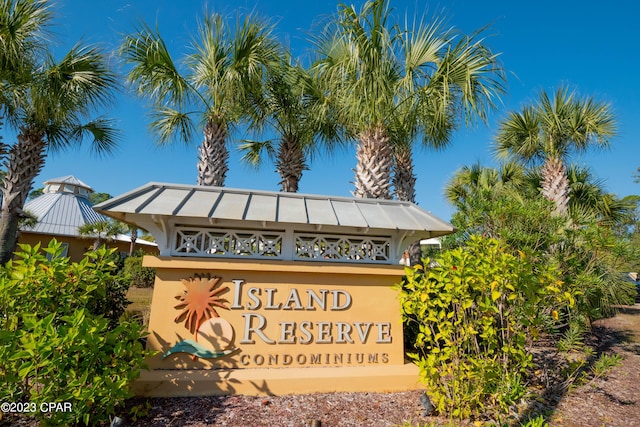 view of community sign