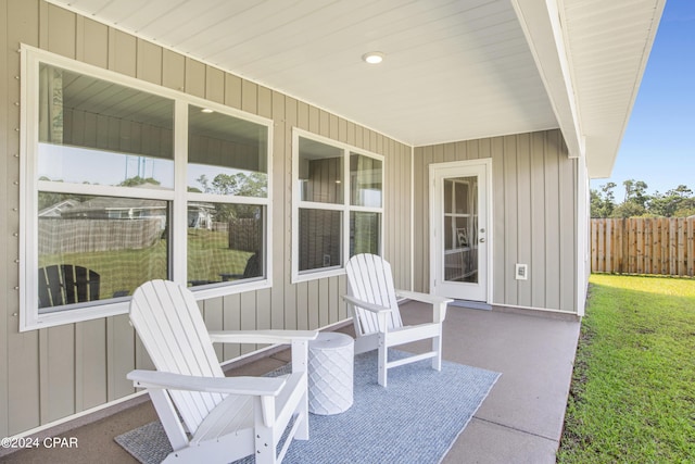 view of patio with fence