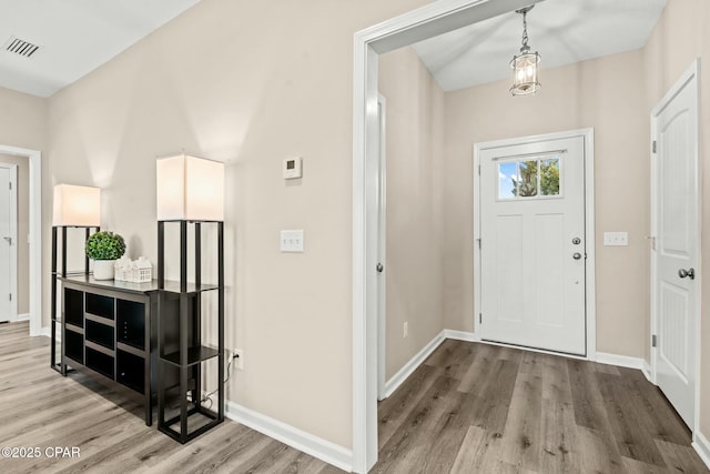 entrance foyer with wood-type flooring