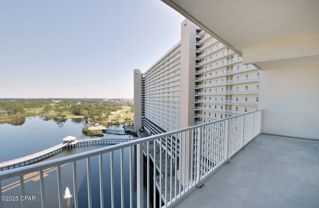 balcony with a water view