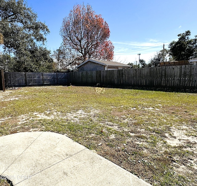 view of yard featuring a patio