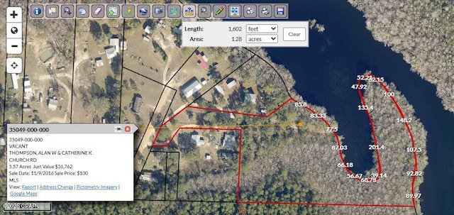 11413 Church Rd, Ebro, FL 32437 - map of property location featuring property boundaries highlighted
