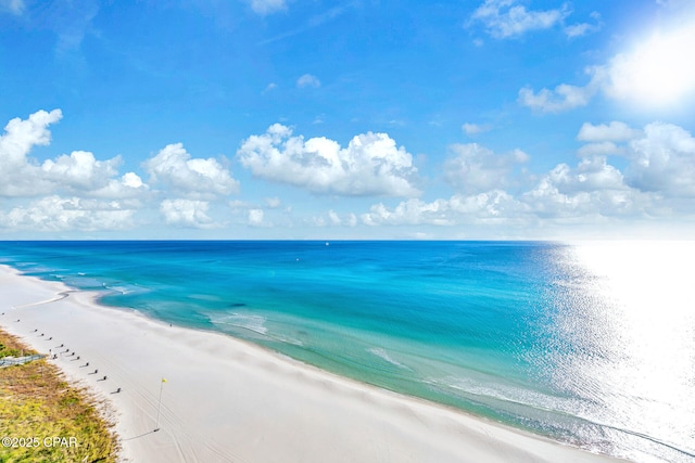 water view featuring a beach view