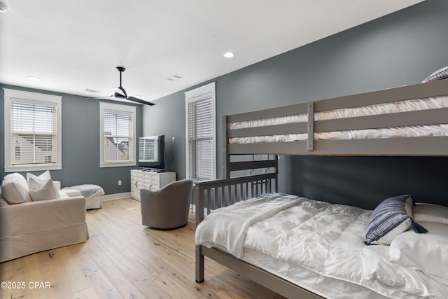 bedroom featuring light hardwood / wood-style floors