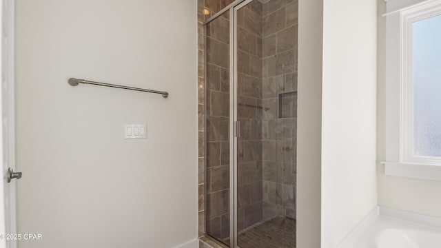 bathroom with independent shower and bath