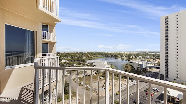 balcony with a water view