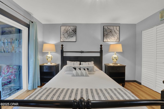 bedroom featuring hardwood / wood-style flooring