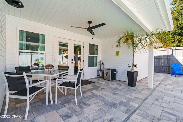 view of patio / terrace with ceiling fan