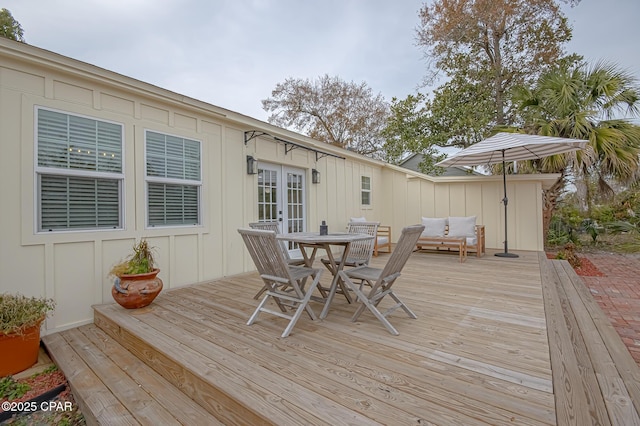 deck featuring french doors