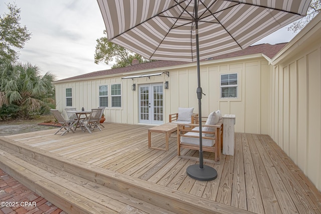 deck featuring french doors