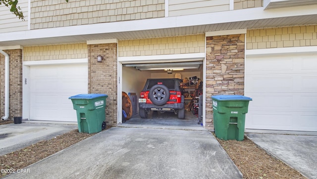 view of garage