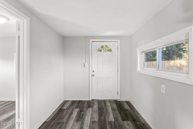 1905 W 17th St, Panama City, FL 32405 - doorway to outside featuring baseboards and dark wood-style floors