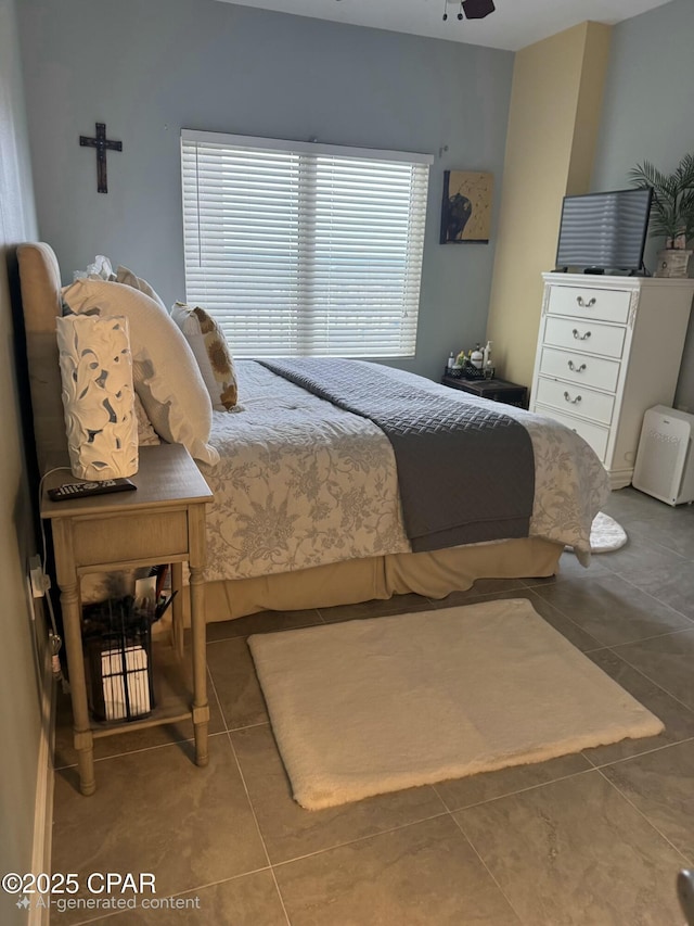 bedroom featuring tile patterned floors