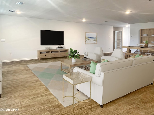 living room featuring hardwood / wood-style flooring