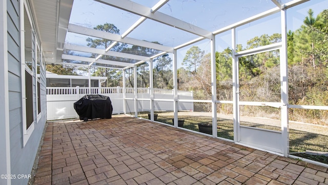 view of unfurnished sunroom