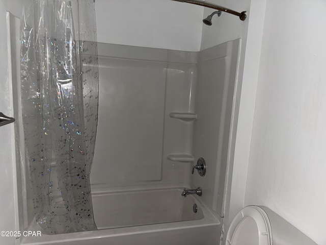 6610 Boat Race Rd, Panama City, FL 32404 - full bathroom featuring shower / bath combination with curtain and toilet