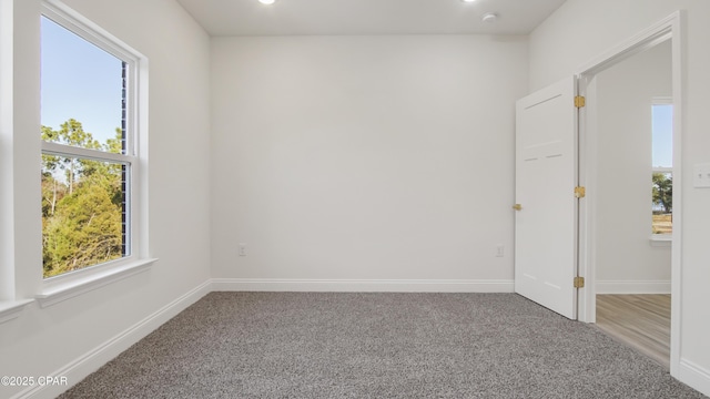 carpeted empty room featuring plenty of natural light