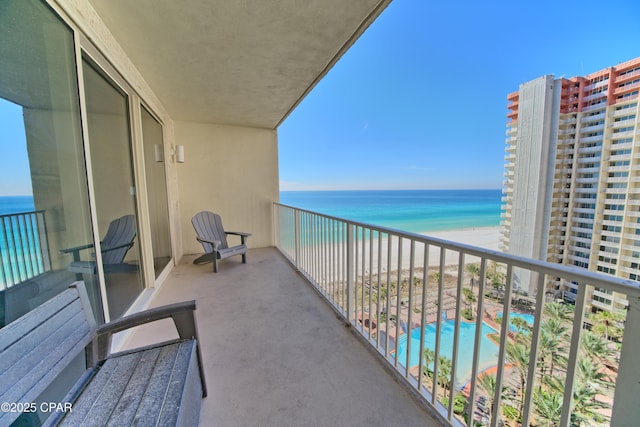 balcony with a water view