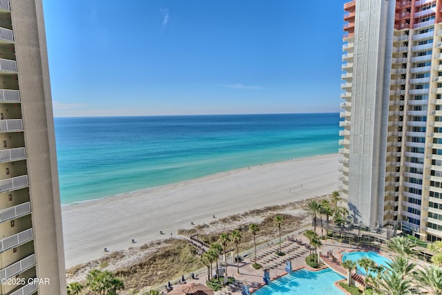 water view with a beach view