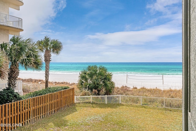 water view with a view of the beach