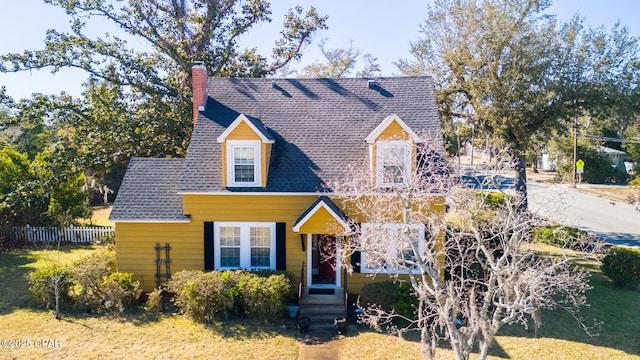 view of front of home featuring a front yard