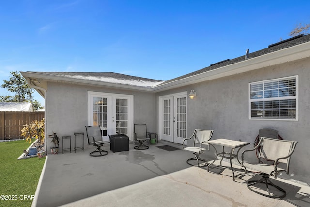 view of patio / terrace featuring french doors