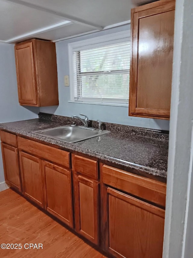 kitchen featuring light hardwood / wood-style floors and sink