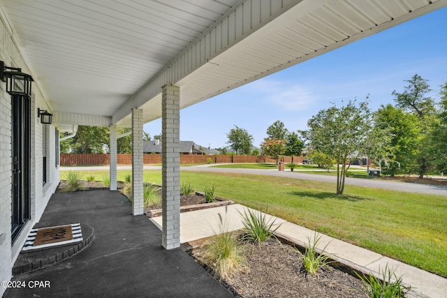 view of patio featuring covered porch