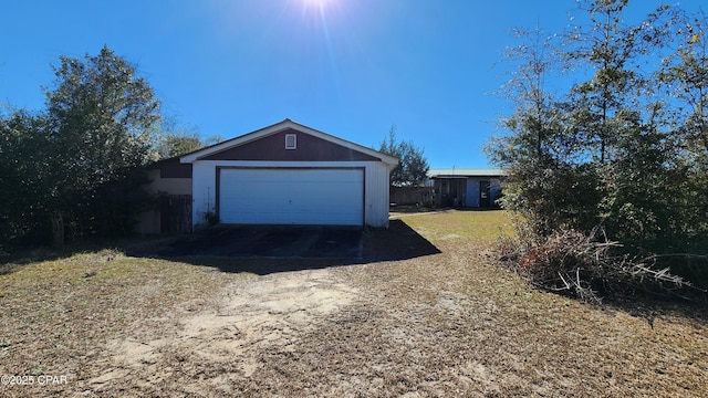 view of garage