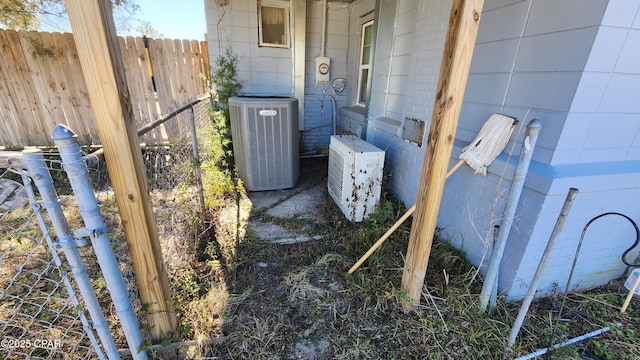 exterior details with central air condition unit