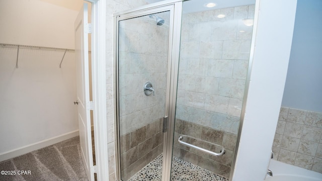 bathroom with an enclosed shower