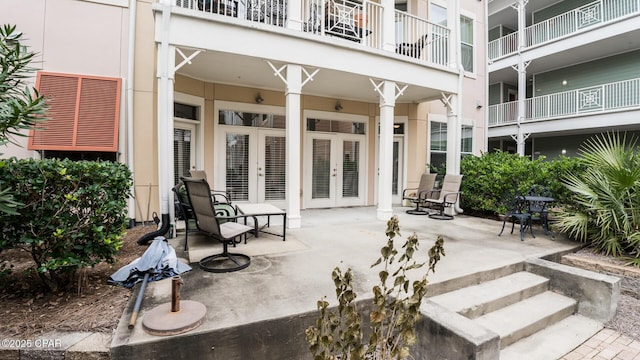 view of patio with french doors