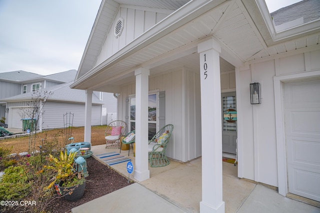 view of patio with a porch